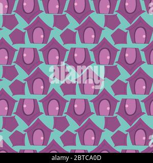 Dog house pattern , illustration, vector on white background Stock Vector