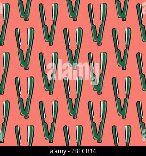 Iron hair pattern , illustration, vector on white background Stock Vector