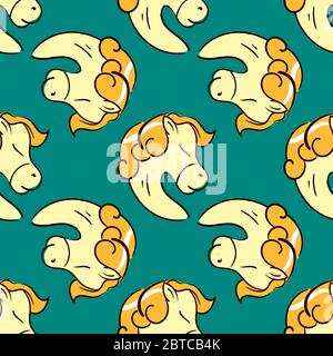 Horses pattern , illustration, vector on white background Stock Vector