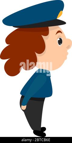 Female police , illustration, vector on white background Stock Vector