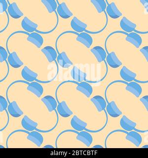 Earphones pattern , illustration, vector on white background Stock Vector