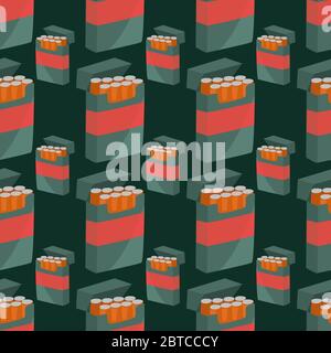 Pack of cigarettes pattern , illustration, vector on white background Stock Vector