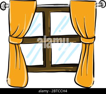 Old window , illustration, vector on white background Stock Vector