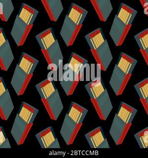 Matches in box pattern , illustration, vector on white background Stock Vector