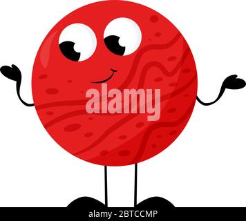Red planet , illustration, vector on white background Stock Vector