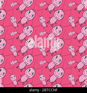 Cockroach pattern , illustration, vector on white background Stock Vector