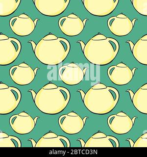 Teapot pattern , illustration, vector on white background Stock Vector
