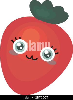 An illustration of Cute Strawberry Mascot Vector Character Stock Vector ...