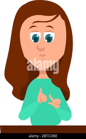 Sign language translation , illustration, vector on white background Stock Vector