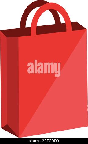 Red shopping bag, illustration, vector on white background Stock Vector