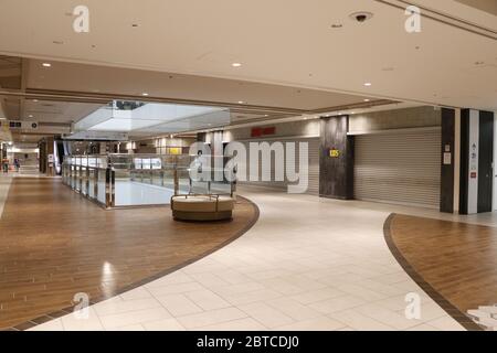 Most shops has closed in Sunshine City a popular shopping and entertainment complex on the first day of the holiday period. April 29, 2020. Tokyo. Stock Photo