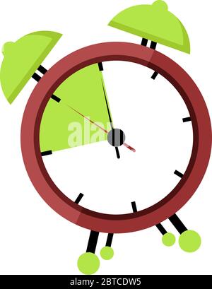 Alarm clock red isolated on white background in flat style. Vector ...