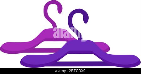 Purple clothes hanger, illustration, vector on white background Stock Vector