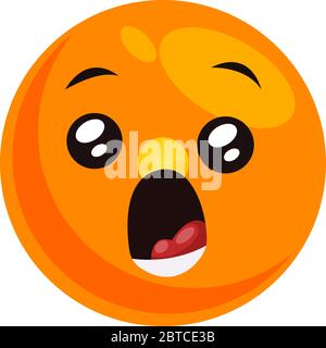 Emoji with open mouth, illustration, vector on white background Stock Vector