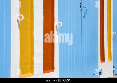 Boat shed door in Chaffers Marina, Oriental Bay,Wellington City,North Island,New Zealand Stock Photo