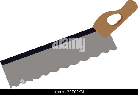 Hand saw, illustration, vector on white background Stock Vector