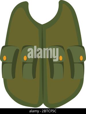 Military vest, illustration, vector on white background Stock Vector