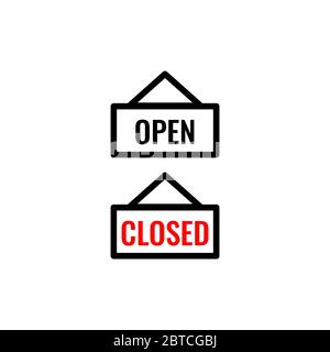 open and close vector design template illustration Stock Vector