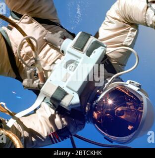 Astronaut Edward H. White II, floats in the zero gravity of space ...