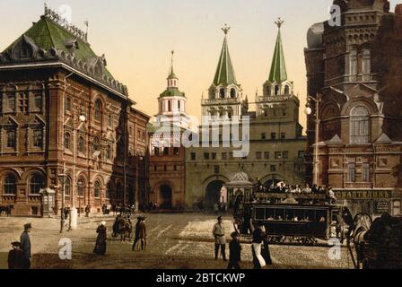 The Gate of Notre Dame d'Iberia, Moscow, Russia ca. 1890-1900 Stock Photo