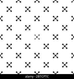 Cross or letter X with metaball style Seamless abstract geometric minimal monochrome pattern. Ornament can be used for Gift wrapping paper, pattern Stock Vector