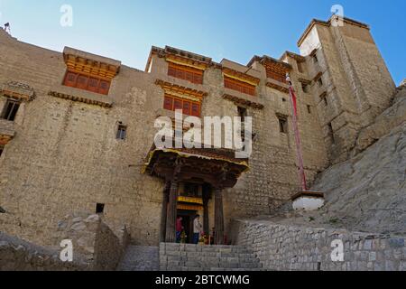 Leh Palace Main Entrance Gate, Leh Ladakh City, Jammu & Kashmir State, India - September 2018 Stock Photo