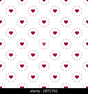 Heart and dotted circles seamless pattern. Ornament can be used for Gift wrapping paper, pattern fills, web page background,surface textures and Stock Vector