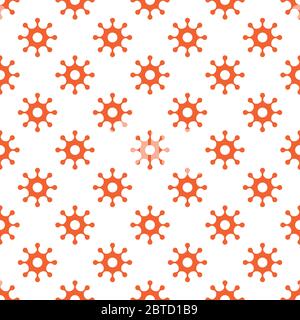 Coronavirus seamless pattern. Repetitive vector illustration of flat blue viruses on transparent background. Coronavirus, pandemic. EPS 10. Stock Vector