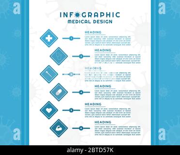 Infographic modern square shape icon for medical design  ingredient style. vector illustration. Stock Vector