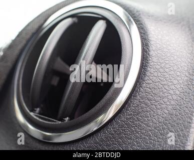 automobile modern deflector from which blows with fresh air and heat. Bad odor problem from the deflector, cleaning the recirculation system Stock Photo
