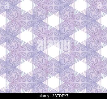 Guilloche , voucher, diploma, tangier vector seamless pattern. Color background with thin lines and optical blending effect Stock Vector