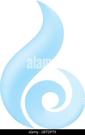 Vector illustration. Soft wind icon in geometric shape with lights and shadows. Stock Vector