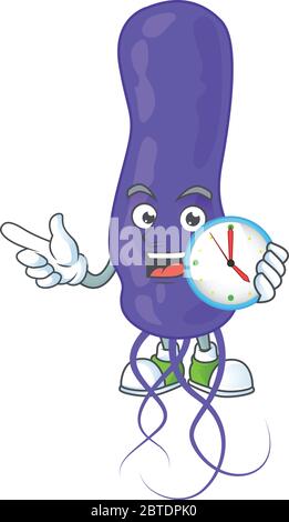 cartoon drawing concept of blue spirila with a circle clock Stock Vector
