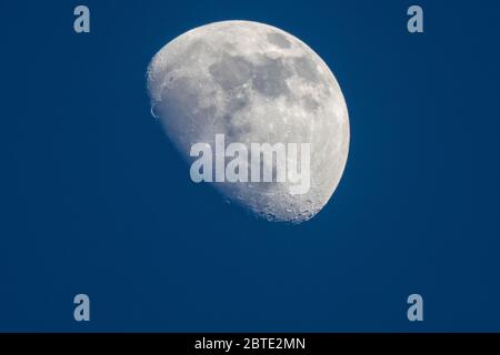 waxing gibbous moon, Germany, Bavaria Stock Photo