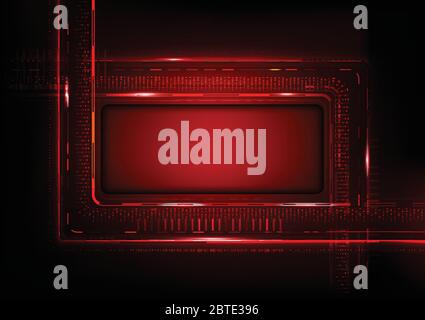 Digital technology futuristic abstract red background, Business growth to successful technology. Stock Vector