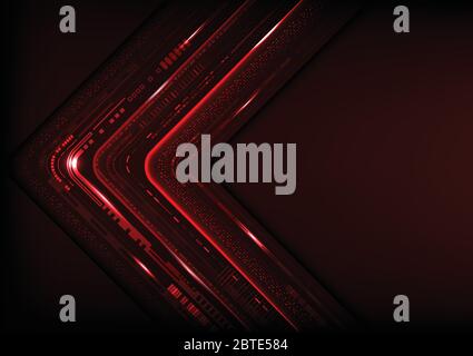 Digital technology futuristic abstract red background, Business growth to successful technology. Stock Vector