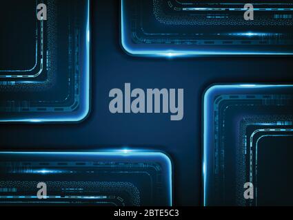 Digital technology futuristic abstract blue background, Business growth to successful technology. Stock Vector