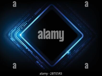 Digital technology futuristic abstract blue background, Business growth to successful technology. Stock Vector