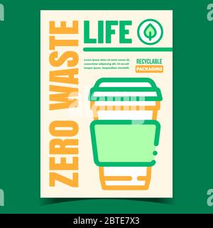 Zero Waste Life Promotional Flyer Banner Vector Stock Vector