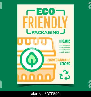 Eco Friendly Packaging Promotional Poster Vector Stock Vector