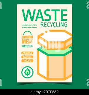 Waste Recycling Promotional Leaflet Poster Vector Stock Vector