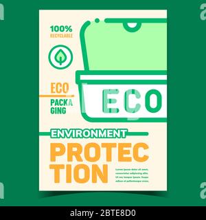 Environment Protection Promotional Banner Vector Stock Vector