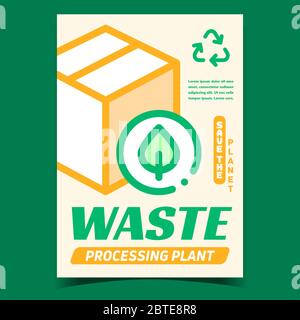Waste Processing Plant Promotional Banner Vector Stock Vector