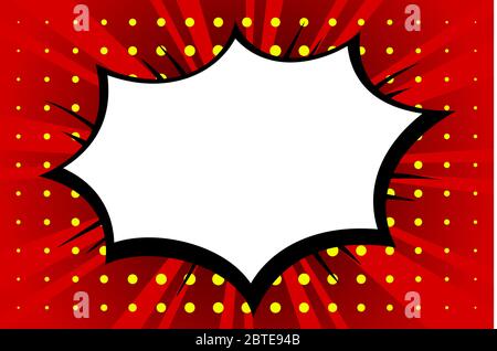 Colorful comic book background.Blank white speech bubbles Rays, radial dotted effects. Vector illustration in pop art style Stock Vector