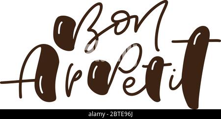 Premium Vector  Greeting card with bon appetit lettering