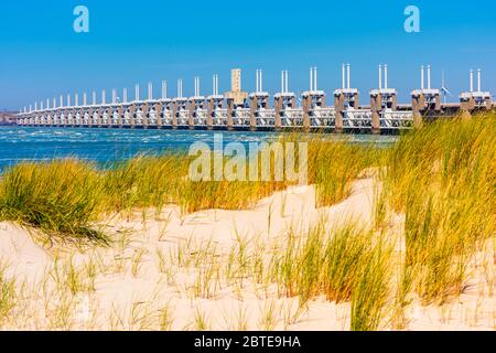 Eastern Scheldt storm surge barrier in Zeeland Netherlands Stock Photo