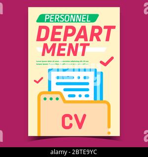 Personnel Department Promotional Poster Vector Stock Vector