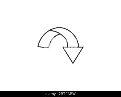 Arrow curved icon. Vector illustration, flat design. Stock Vector