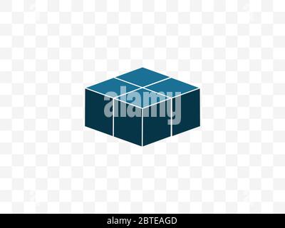 Box, cube icon. Vector illustration, flat design Stock Vector Image ...