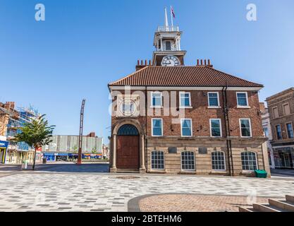 The High Street,Stockton on Tees,England,UK with Town Hall in foreground Stock Photo